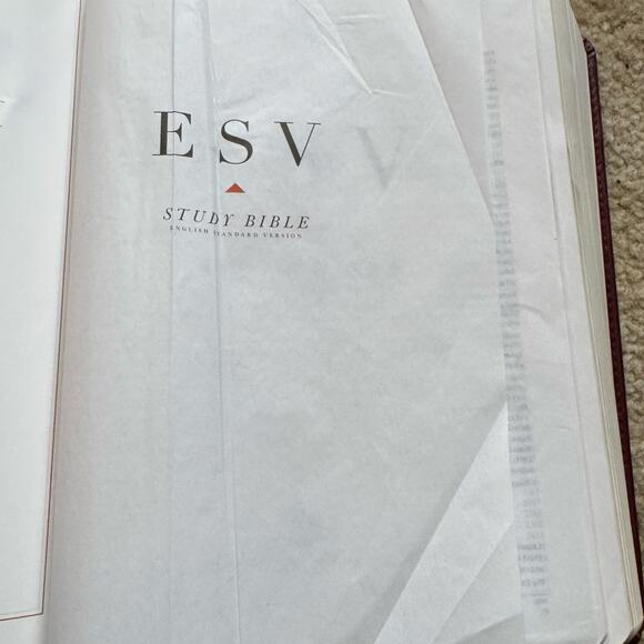 English Standard Version ESV Study Bible Tru Tone Cover Embossed Burgundy Red - Picture 8 of 12